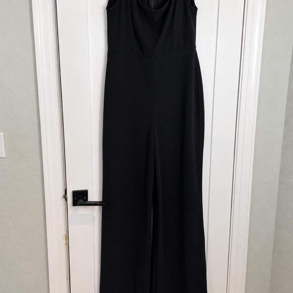 Lulus Black Cowl Neck Wide-Leg Jumpsuit – XL